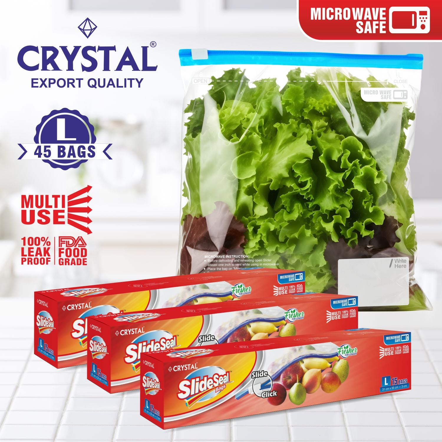 Buy Slider Pouch Slide Seal Bag Crystal Life - Main Image