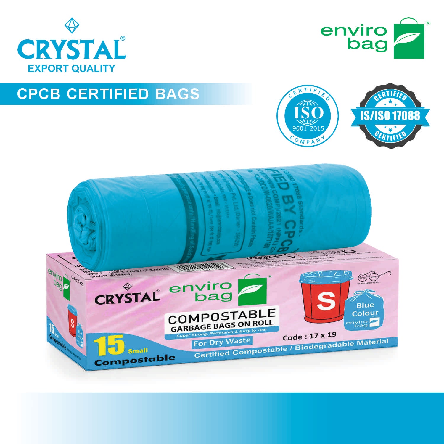 Crystal 100% Compostable Garbage Bag on Roll