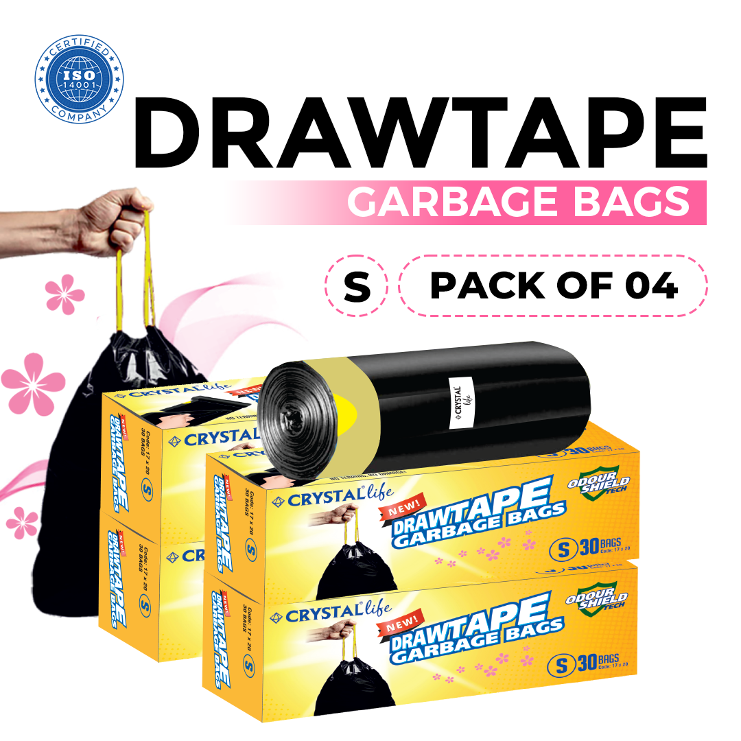 Crystal Life Drawtape Garbage Bag | Pack Of 4