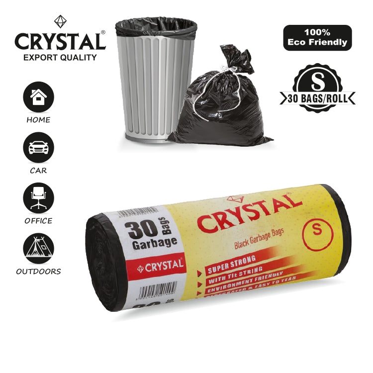 Crystal Biodegradable Garbage Bag on Roll Black
